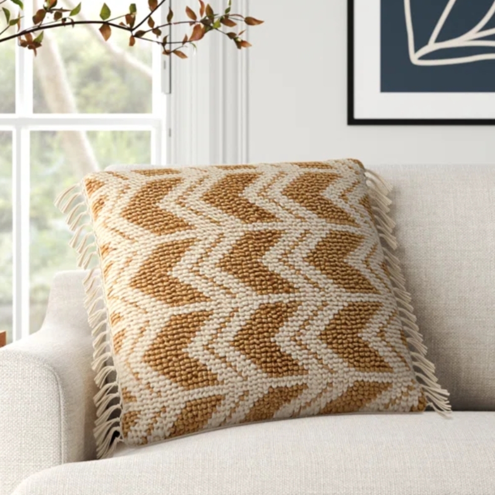 Boho 22 X 22  Joss and Main Chevron Throw Pillow and Insert